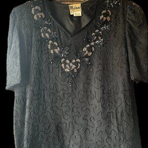 Milano Black Sequined Top – Elegant Statement Piece